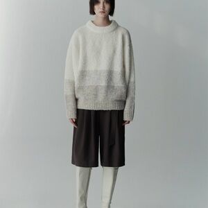 Cream Gradient Cozy Crewneck Sweater